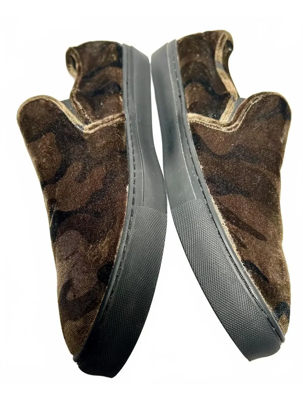 Steve Madden GEM Mens 12M Velvet Camo Slip On Shoes Brown Black Loafers Sneakers